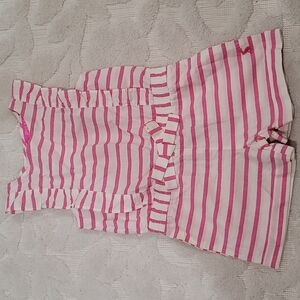 Joules white and pink stripped romper size 4yr